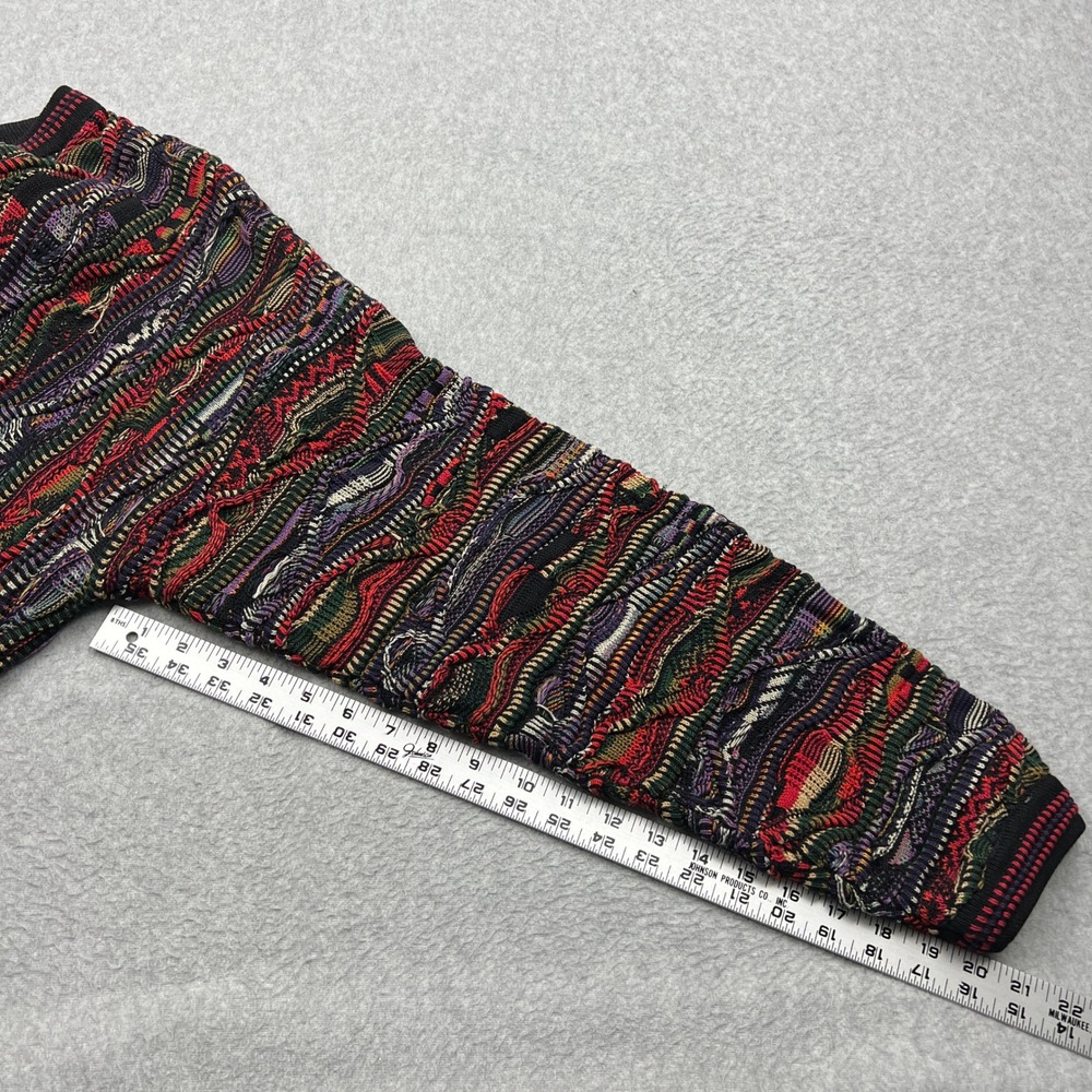 VTG Tundra Sweater Men's XL Multi Chunky 3D Knit Textured Coogi Crew Sweater - Picture 6 of 10